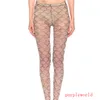 Women Net Leggings Full Letter Print Elastic Tight Night Club Personality Charm Lady Tights Sexy Stockings