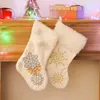 Christmas Decorations Snowflakes Plush Stockings Christmas Tree Ornament Large Candy Gift Bags Party Supplies w-00828