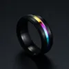 Bague en acier titane noir pour hommes, alliance en carbure de tungstène bleu, finition mate, ajustement confortable, taille 6-13