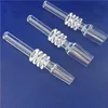 DHL Free 10mm 14mm 18mm 100% Dica de Quartzo Prego Acessórios para fumar Água Bongo Mini Glass Tube Kit