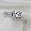 2CT en forme de coeur pavé Anneau de diamant superbe pour les femmes Engagement Platinum 950 bijoux semi-mont2990190