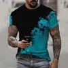 Erkek T-Shirt 3D Baskılı Kısa Kollu Rahat Gevşek O-Boyun Artı Boyutu T-shirt 2022 Yaz Ulusal Bayrak Harajuku Giyim