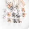 Japansk Höst och Vinter Flocking Bear Doll Pendant Tillbehör DIY Handgjorda Örhängen Huvudbonad Mobiltelefon Shell Materi