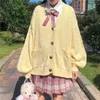 Cappotto maglione lavorato a maglia uniforme JK Donna 21 Giacca stile college giapponese Sweet Girl con scollo a V Twist allentato Giacca sottile donna LR1314 210531