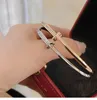 Pulseiras pulseira t família versão estreita t1 semi diamante série de prata esterlina anel banhado 18k luz de ouro luxo simples rose285t