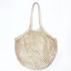 Sacs de rangement Portable Sac Net Shopping Mesh pour fruit Légume lavable Eco-respectueux de sacs à main en coton pliable