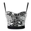 Atoshare Sexy Women Silver Gold Sequin Rhine Top Lady Rave Outfit Pearl Glitter Tops Bustier Female Corset Crop Top Strass 217725955