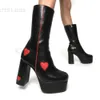 Brand Design Female Sexy Boots Great Quality Heart-Shaped Super High Heel Platform 2021 Women Knee High Boots Comfy Shoes Y0914