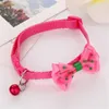 Cat Collar Solid Color Bowknot Puppy Chihuahua Collars with Bell Adjustable Safety Buckle Cats Bow Tie Pets Accessories