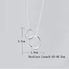 Dubbel Circle Interlock Clavicle Short Halsband Silverfärg Halsband för Kvinnor Kollar Erkek Kolye S-N191