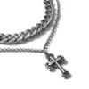 Luke Cross Cuban Chain Ins Ins Silver Ожерелье Хип-Хоп Мужской Легкий Роскошный Ниш Улица Улица Дикие Ювелирные Изделия Аксессуары