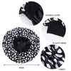 Fashion Extra Duży Druk Satyna Jedwabista Czapka Głowy Pokrywa Elastyczna Opaska Dla Kobiet Solid Color Head Wrap Sleeping Cap Pielęgnacja włosów