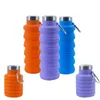 Bouteille d'eau télescopique portable tasse pliante en silicone bouteilles de sports de plein air de grande capacité