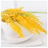 装飾的な花の花輪5forksシミュレーションゴールデン小麦耳米人工植物フラワーアレンジリビングダイニングベッドルームwe287v