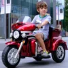 Kinder-Elektro-Motorrad, dreirädriges Dreirad, Polizeiauto, Lade-Kinderwagen, Baby, Mädchen, Junge, Fahrt auf einem E-Auto für Kinder