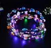 Necklace Flashing LED strings Glow Flower Crown Headbands Light Party Rave Floral Hair Garland Luminous Wreath Wedding Girl kids toy