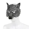 Maschera per feste in costume di Pasqua di Halloween Maschere per il viso di lupo Cosplay Masquerade per adulti Uomini Donne PU Masque