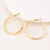 Fashion 14 K Fine Gold GF Hoop Earrings For Women Elegant Metal Round Circle Ear Vintage Jewelry Gift9998153