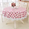 Pastoral Round Table Cloth Plastic Waterproof Oilproof Cover Floral Printed Lace Edge Anti Coffee Tea cloth 210724
