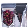 100pcs/lot Resealable Stand Up Aluminum Foil Bags Smell Proof Pouch for Coffee Tea Nuts Cookie Food Packaging