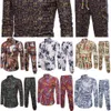 2019 Nouvelle Boutique Coton et Lin Mode Impression Chemise À Manches Longues + Pantalon Hommes Costumes Occasionnels Ensemble Mâle X0610