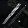 4 Styles Top Quality Flipper Folding Knife D2 Stone Wash Blade Stainless Steel Handle Ball Bearing EDC Pocket Knives