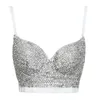 Rhinestone Bra Diamondコットン腕時計ランジェリーコルセット未定義クロップトップローパセクシーブラレットナイトクラブバーLenceriaSutiã210401