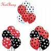 30pcs/lot Black Red Polka Dot Latex Balloons Theme Party Birthday Balloons Wedding Baby Shower Decor Globos