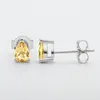 OEVAS Topaz Amethyst Citrine 4*6mm Earrings Sterling Sparkling 100% 925 Silver For Women Party Birthday Stone Fine Jewelry