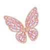 Broszki dla kobiet S925 Sterling Hollow Różowy Purpurowy Butterfly Cyrkonia Broszka Temperament Bijoux Femme Akcesoria