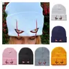 İşlemeli yünlü Beanies şapka korkutucu palyaço gözleri örme şapka sıcak korunma hiphop cadılar bayramında stok 6179674