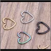 Borchie Drop Delivery 2021 40 Pz / lotto Misto 4 Colori Orecchio Cartilagine Orecchini Piercing Cuore Labret Lip Hoop Naso Anelli Gioielli per il corpo 49Hqs