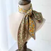 2021 Мода Новый Kerchief Маленький шелковый шейный шарф для женщин Печать Hijab Scarfs Женские шали и обертки шарфы Bandana Follard Y1108