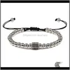 Beaded, Strands Drop Delivery 2021 Simple Prism Copper Bracelets Adjustable Beads Braiding Rame Charm Handmade Bracelet For Men Women Jewelry
