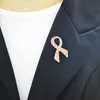 Pink Rhinestone Bowtie Brooches Ribbon Breast Cancer Awareness Lapel Pin Brooch Enamel PinLapel Buttons Badges Jewelry