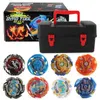 Beybleyd Burst med bärbox Gyroskop Alloy Bey Blade Burst Spinner Kit med handtag Tvåvägs Launcher Battle Spinner X0528