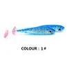 5 unids/lote 7 cm 2,1 g señuelos blandos cebo de silicona ojos 3D con paleta cola en T para pesca en el mar Pva Swimbait Wobblers aparejos artificiales