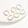 Zemior Äkta 925 Sterling Silver Örhängen för Kvinnor Rensa Cubic Zirconia 3 Färger Small Hoop Earring Fina smycken