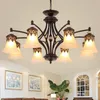 Chandeliers Classical Foyer Living Room Glass Chandelier Flush Mount Retro Bedroom North Europe Style Lighting