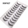 10 par/set 3D Faux Mink Lashes Fluffy Soft Wispy Volume Natural Long False Eyelashes Återanvändbara falska ögonfransförlängningsverktyg