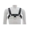 Men Bondage Harness Men PU Leather Gay Male Bondage In Adult Game Adjustable Buckle Body Chest Harness Bondage Toy X0401