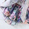 Vintage Multicolor Floral Print Sexy Sling Sukienka Kobiety Lato Szyfon Super-Krótki Wakacje Plaża Sundress Vestido 210514