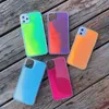 Waterproof Phone Cases For iPhone 6 7 8 X XR XS 11 Pro Max Back Cover Custom Logo Fashion Quicksand Liquid Neon Silicone 2021 Wholesale