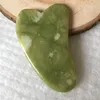 Pietre per massaggio Gua Sha Set Pietra naturale Giada verde GuaSha Massaggiatore per terapia raschiante Jades Roller1790529