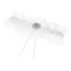 Décoration de fête 5pcsset blanc fournitures de mariage satin fleur fille panier anneau porteur oreiller livre d'or porte-stylo mariée jarretière 3286179