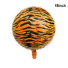 5pcs Jungle Safari Party Foil Balloons 2d 4d Tigers Giraffes Leopards Zebras Snakes Pattern Round Balloon Birthday Party Decor