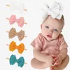MQSP GRATIS DHL INS 10 colores Bebé para bebés Bandas Sólido Gran Bow-Knot Nuddler Hairbands Boutique Calidad Nylon Niño Headwraps
