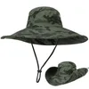 Newcamouflage Fisherman Hat Party Supplies Camouflages Caps Sport Leaf Jungle Military Cap Fisketter Sun Skärm Gaze Cowboy Ewe7214