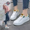 Classics White Shoes Platform Sneakers Women Quality Pu Loafers Woman Flats Low-cut Lace-up Fashion Walking Run Increasing 3cm Y0907