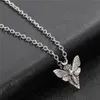 whole Death Head Butterfly Necklace Moth Mini Cute Pendant Neckalce For Women Pagan with card men jewelry gift